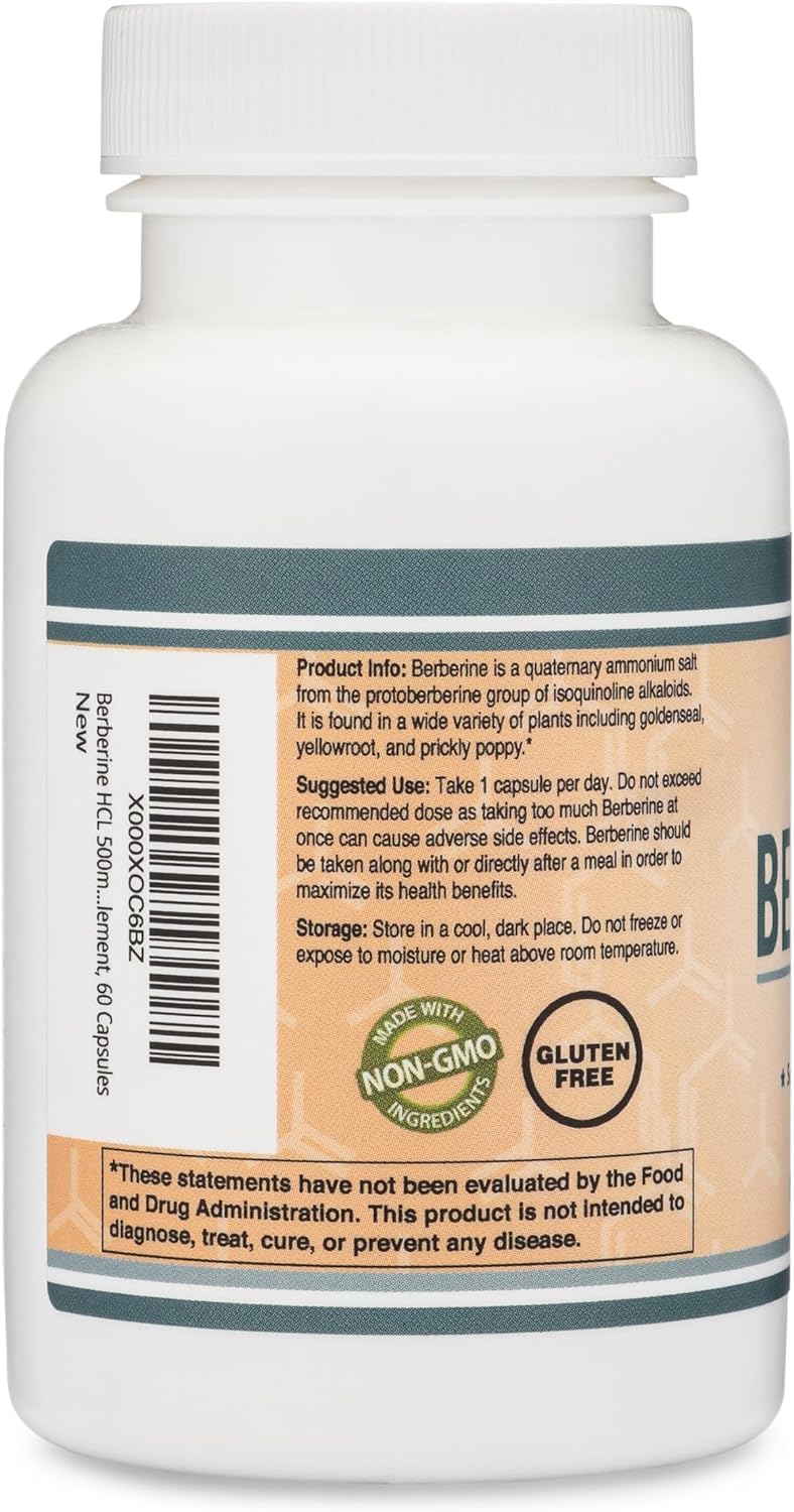 Berberine Supplement 500mg, 60 Capsules (Third Party Tested, Non-GMO, Gluten Free, Vegan Safe) AMPK Activator - Berberine HCL for Cardiovascular Health by Double Wood (Pack of 2) - Image 4